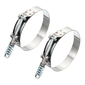 Unique Bargains 304 Stainless Steel T-Bolt Connecting Hose Clamps 2 Pcs - 1 of 4