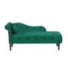 60.6" Velvet Chaise Lounge with Button Tufted Nailhead Trimmed and 1 Pillow - ModernLuxe - 2 of 4