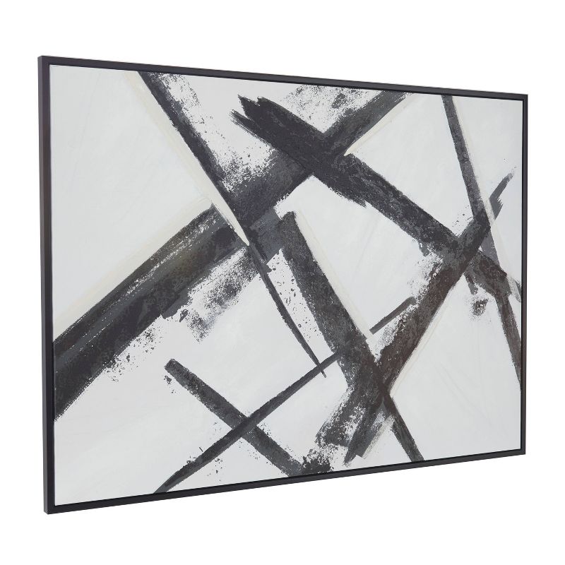 Contemporary Canvas Abstract Framed Wall Art with Black Frame Black/Gray - Olivia &#38; May, 5 of 6
