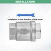 Unique Bargains Stainless Steel One Way Non-Return Vertical Check Valve - 4 of 4