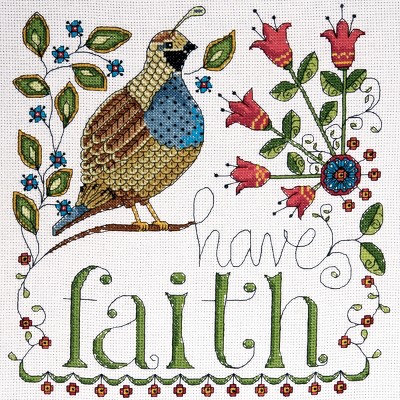 Design Works Counted Cross Stitch Kit 10"X10"-Heartfelt Have Faith (14 Count)