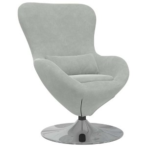 vidaXL Egg Chair Light gray 63 x 73 x 90 cm Velvet - 1 of 4