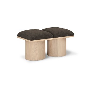 Meridian Furniture,Pavilion Boucle Fabric Bench - 1 of 4