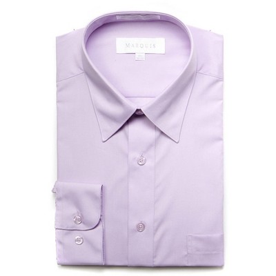 Marquis Men's Lilac Long Sleeve Regular Fit Big & Tall Size Dress Shirt ...