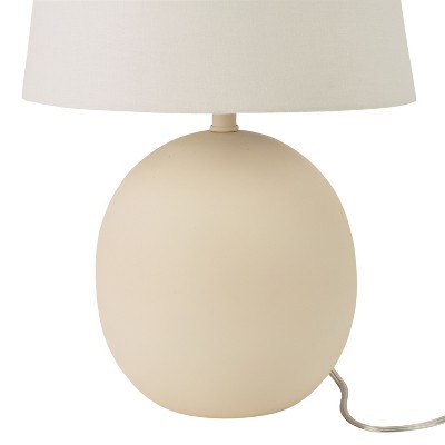 Off-White 18" Round Metal Table Lamp with Empire Shade