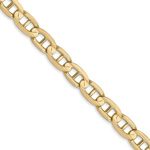 Black Bow Jewelry 5.25mm, 14k Yellow Gold, Concave Anchor Chain Necklace - 1 of 4