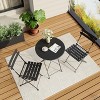 EcoSummer 3-Piece Folding Bistro Set Outdoor Patio Furniture with 2 Chairs and Table for Small Spaces Black. - 2 of 4