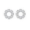 Guili Sterling Silver Rhodium Plated Eight Stone Clear Princess Cubic Zirconia Milgrain Bezel Earrings, a Brilliant and Stylish Statement Piece - 3 of 3