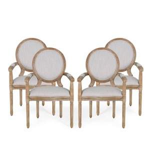 Set of 4 Judith French Country Wood Upholstered Dining Chairs - Christopher Knight Home - 1 of 4