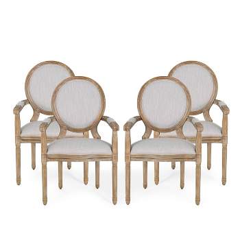 Set of 4 Judith French Country Wood Upholstered Dining Chairs - Christopher Knight Home
