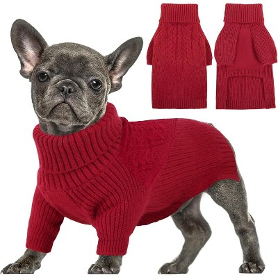Dog Sweater, Puppy Sweater for Small Dogs,Warm Winter Fall Dog Sweaters for Dog Girls Boys, Solid Turtleneck Knit Sweater for Medium Large Dogs
