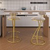 Sapphtopaz Modern Velvet Bar Stools Set of 2 with Backrest Upholstered Elegant Round Barstool with S-Shape Metal Frame for Kitchen Island - 4 of 4