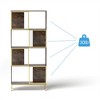 4 Tier Bookshelf, Modern Bookcase for CDs Books Movies, Asymmetrical Book Storage Organizer Space-Saving - 4 of 4