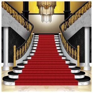 Beistle Red Carpet Grand Staircase Photo Prop, 7' x 6', (1/Box) Multicolored - 1 of 3