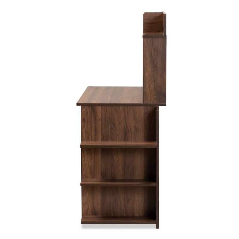 Garnet Wood Desk with Shelves Walnut/Brown - Baxton Studio, 4 of 10