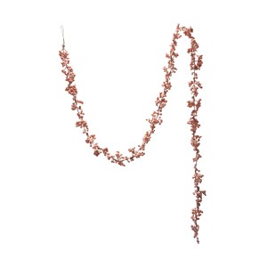 Storied Home Flocked Foam Ball Garland with Berries, Pink - 1 of 1