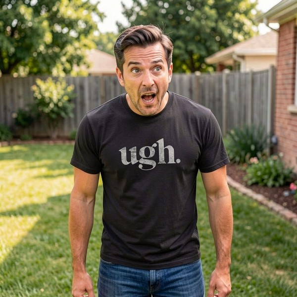 Camiseta divertida para hombre 'Ugh.' con diseño sarcástico de rollo de ojos, gráfico novedoso y vintage - Camiseta de Crazy Dog para introvertidos 5
