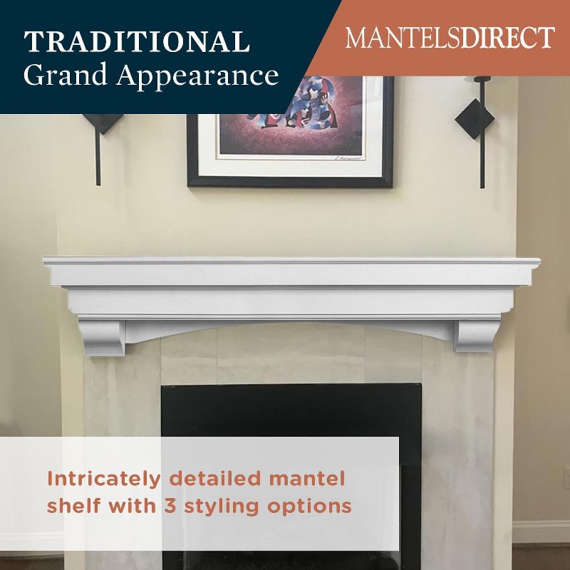 Mantels Direct Salem Wood Fireplace Mantel Wall Shelf - 3 Styles in 3, 2 of 9