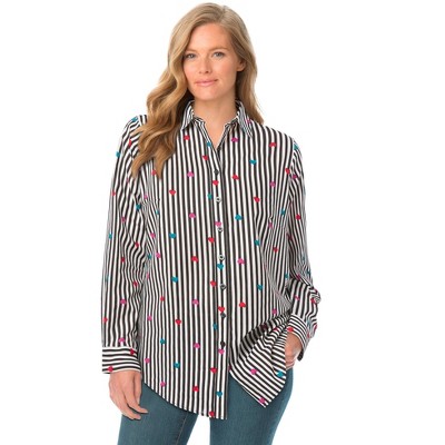 Woman Within Plus Size Perfect Long Sleeve Shirt
