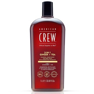 American Crew 3-In-1 Ginger + Tea  Shampoo Conditioner And Body Wash - 33.8 oz XXL LITER - 1 of 2