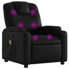 vidaXL Massage Recliner Chair For Elderly - Manual Recline Black Faux Leather Armchair With Vibration Massage, Cup Holders, Side Pocket - 2 of 4