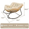 Angel Sar Beige Rattan Egg Rocking Chair for Indoor and Outdoor Use, Patio Papasan Lounge Chair with 450lb Capacity for Garden, Porch, Living Room - 3 of 4