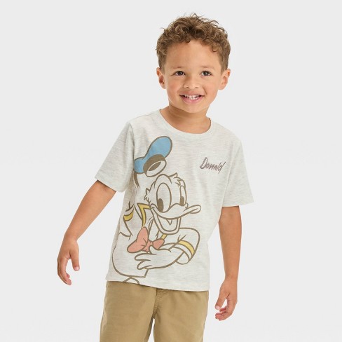 Toddler Boys Disney Donald Duck Short Sleeve Graphic T shirt Oatmeal 4t Target