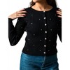 Women's Mauricia Rhinestone Ribbed Knit Top - LUCY PARIS - 4 of 4
