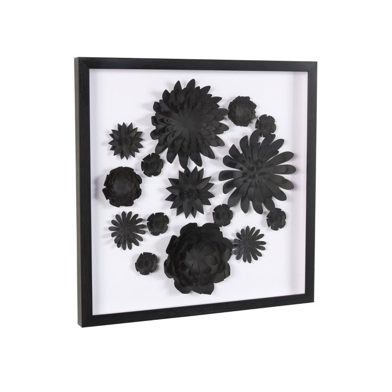 Olivia &#38; May 20&#34;x20&#34; Paper Floral Cluster Shadow Box with Varying Shapes and Sizes, 5 of 7