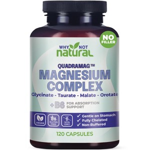 Why Not Natural 4-in-1 Magnesium Complex Supplement - Glycinate, Taurate, Malate, Orotate Blend - 300 mg per Serving, 120 Capsules - 1 of 4