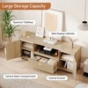 TV Stand for 65in  Rattan TV Console Entertainment Center with Storage Drawer Wood Media Cabinet for Living Room Furniture - 3 of 4