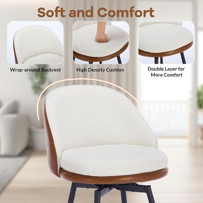 Close-up of barstool seat cushion and wrap-around backrest