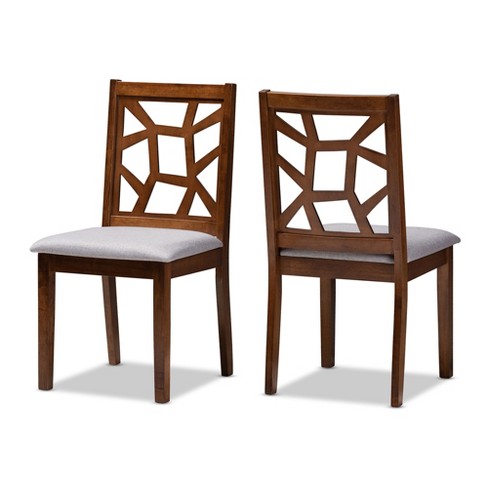 Set Of 2 Abilene Walnut Finished Dining Chair Gray walnut Brown