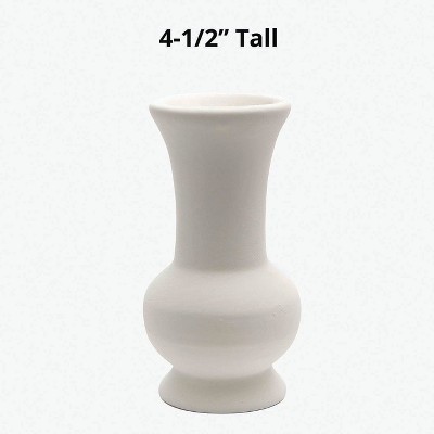 Set of 12 White Ceramic Bisque Vases for Bouquets