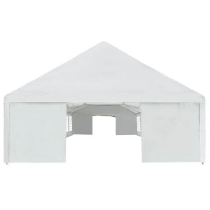 vidaXL Large White Party Tent - 100% PE Gazebo for Outdoor Events - Rust-Resistant Steel, Waterproof Cover, Decorative Window Panels - 1 of 4