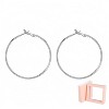 Set of 4 Pairs of Round Earrings for Women - Metal Hoops with Silver Plating (3-6 cm) - Jewelry Set - 4 of 4