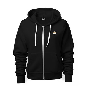 Dalix Cappuccino Embroidered Zip Hoodie Fleece Long Sleeve Pocket Warm Soft Mens - 1 of 4