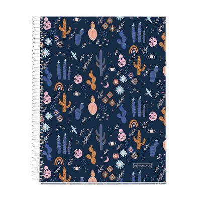 Miquel Rius 4 Subject Lined Notebook, 11" x 9", 120 Sheets, Heavyweight Paper, Subjects Separated by Color, Perforated, Laminated Board Cover