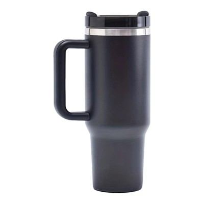 40oz V2 large capacity tumbler, With Handle And Straw Lid(Black)