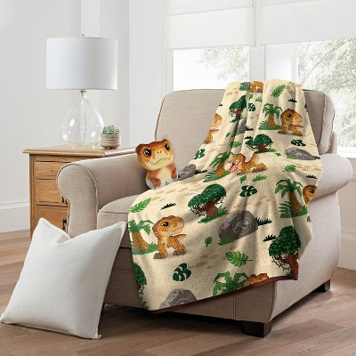 40&#34;x50&#34; Universal Jurassic Park Silk Touch Kids&#39; Throw Blanket and HD Hugger_4