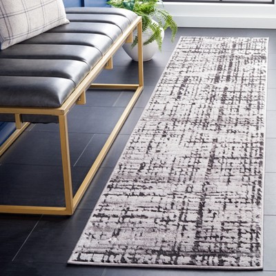 Amelia Abstract Gray Hand-Knotted Synthetic Area Rug
