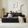 KWPZQEB 87" Sectional Lounge Chaise, Cloud Plush Loveseat, Corduroy Upholstered Boneless Sofa Bed with Deep Seat & 2 Pillows, No Assembly Required - 2 of 4