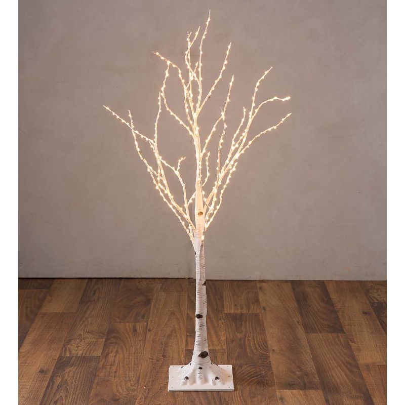 Plow & Hearth - Small Indoor / Outdoor Birch Tree with 300 Warm White Lights, 1 of 2
