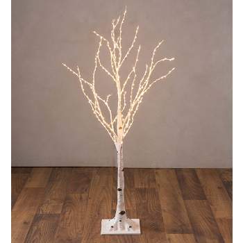 Plow & Hearth - Small Indoor / Outdoor Birch Tree with 300 Warm White Lights