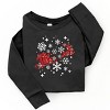 Santa Sleigh Glitter - Kids Youth Long Sleeve Tee and Kids Toddler Long Sleeve Tee - 2 of 3
