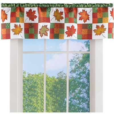 Collections Etc Fall Colors Maple Leaves Patchwork Window Valance : Target