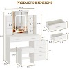 必填Makeup Vanity Desk with Lighted Mirror, Charging Station, Padded Stool, Hair Dryer Rack, 3 Lighting Modes Adjustable Dressing Table for Bedroom - 2 of 4