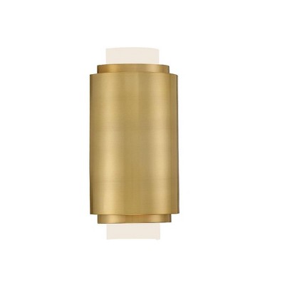 Beacon Modern Burnished Brass 2-Light Wall Sconce with Frosted Glass