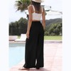 Clearlove Women's Linen Summer Palazzo Pants Flowy Wide Leg Beach Pants with Pockets - 4 of 4