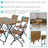 Sunnydaze Indoor/Outdoor Essential Chestnut Wood Folding Patio Table and Chairs Set - Brown - 7pc - 2 of 4
